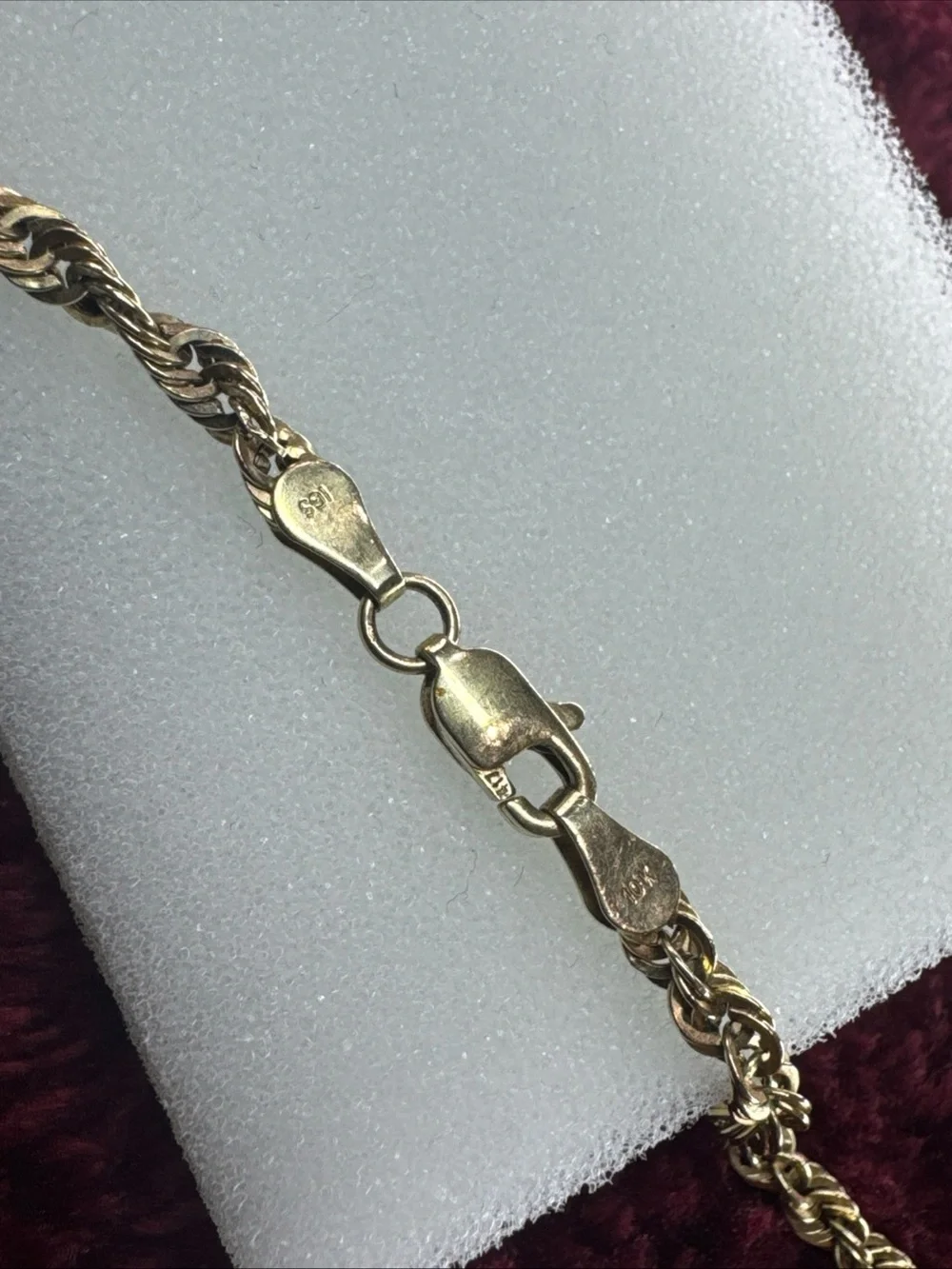 10K Yellow Gold Rope Chain Necklace 20” 3mm 4.7g Broken Needs Repair